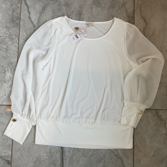 Ivory Laura Boat Neck Long Sleeve Top - Picture 1 of 5